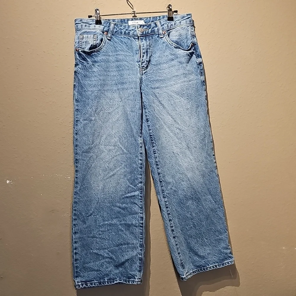 Song Wide Leg Light Wash Cropped Jeans Size 5 - Picture 1 of 5